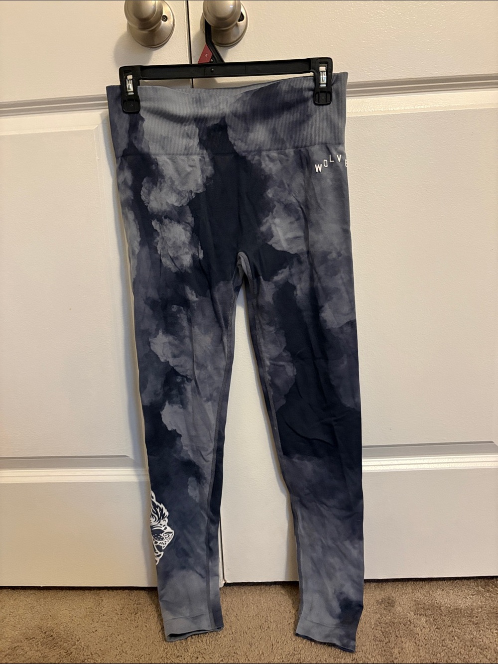 Darc Sport Navy and Gray Tie-Dye Leggings